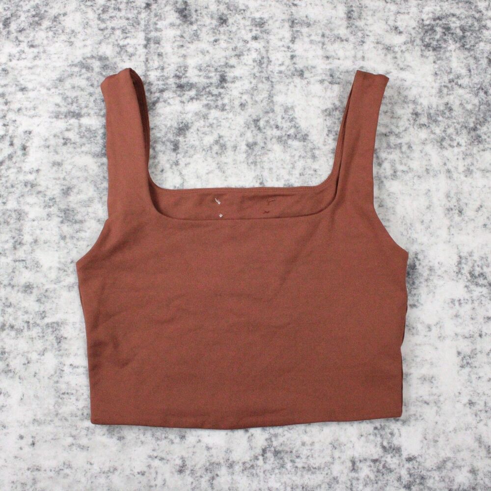 Babaton Aritzia Womens Size XS Sculpt Brown Tank Top Squareneck Cropped
